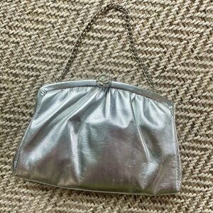 Vintage silver clutch evening bag